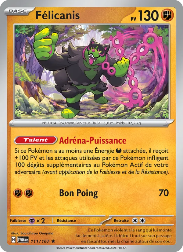 Carte Pokémon Félicanis de l'extension Mascarade Crépusculaire