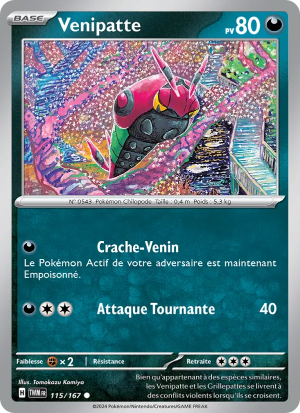 Carte Pokémon Venipatte de l'extension Mascarade Crépusculaire