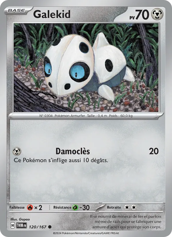 Carte Pokémon Galekid de l'extension Mascarade Crépusculaire