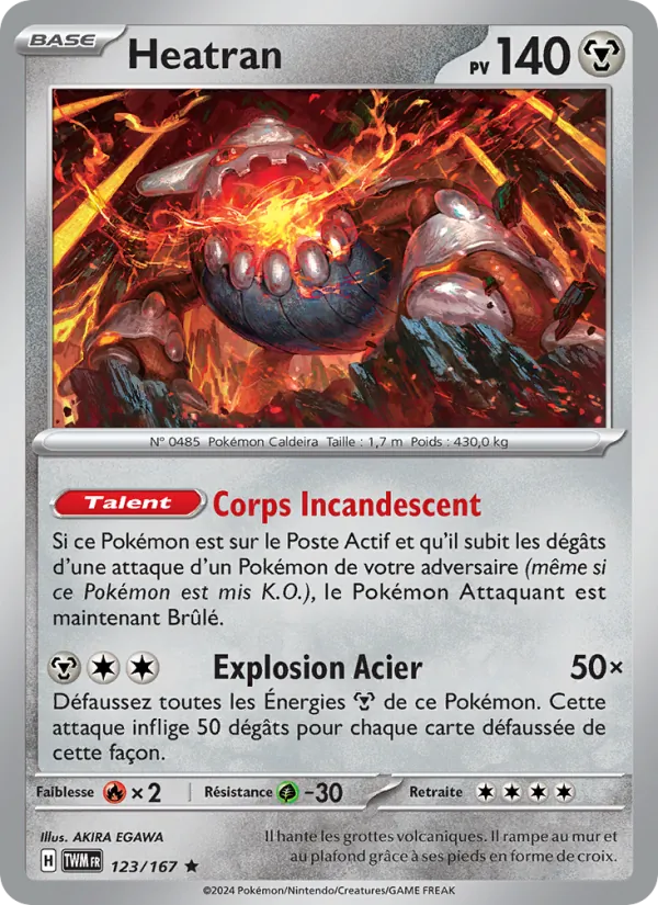 Carte Pokémon Heatran de l'extension Mascarade Crépusculaire
