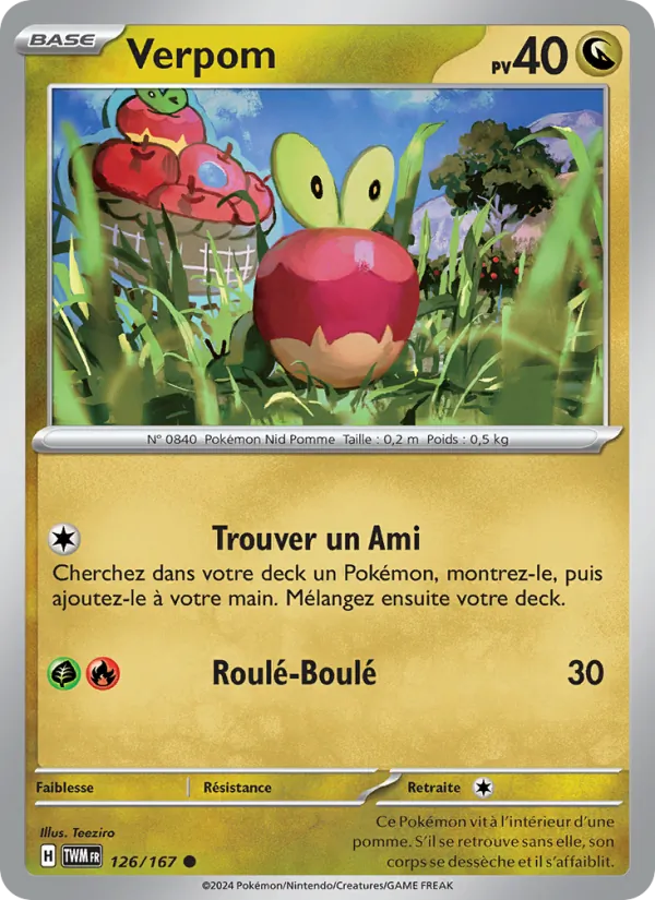 Carte Pokémon Verpom de l'extension Mascarade Crépusculaire