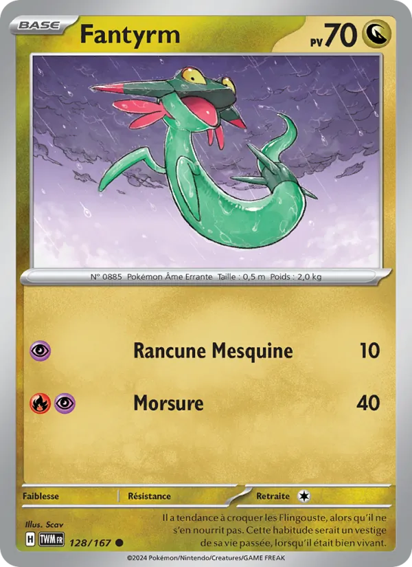 Carte Pokémon Fantyrm de l'extension Mascarade Crépusculaire