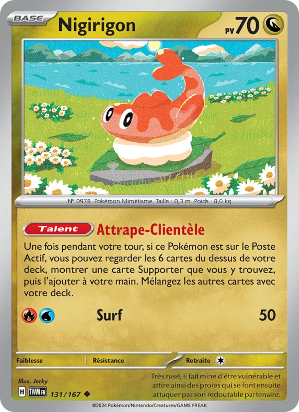 Carte Pokémon Nigirigon de l'extension Mascarade Crépusculaire