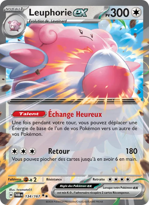 Carte Pokémon Leuphorie-ex de l'extension Mascarade Crépusculaire