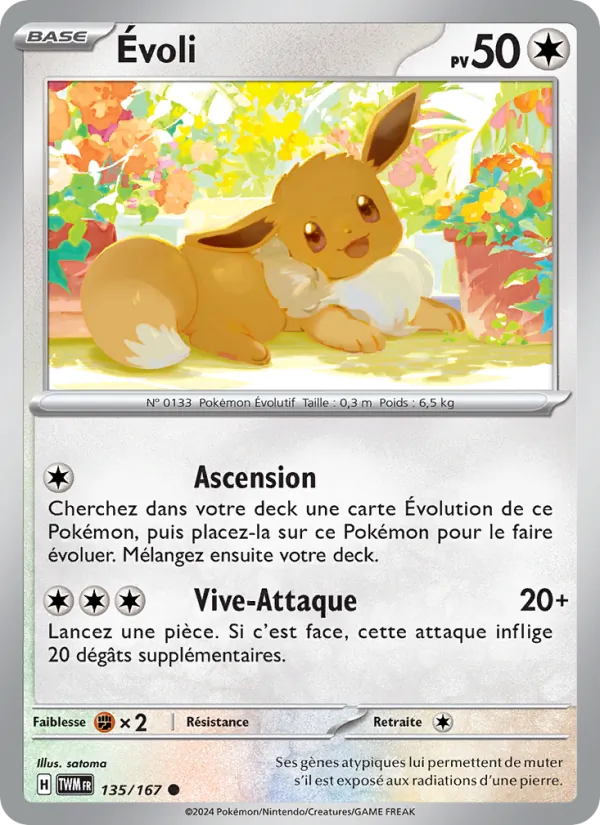 Carte Pokémon Évoli de l'extension Mascarade Crépusculaire