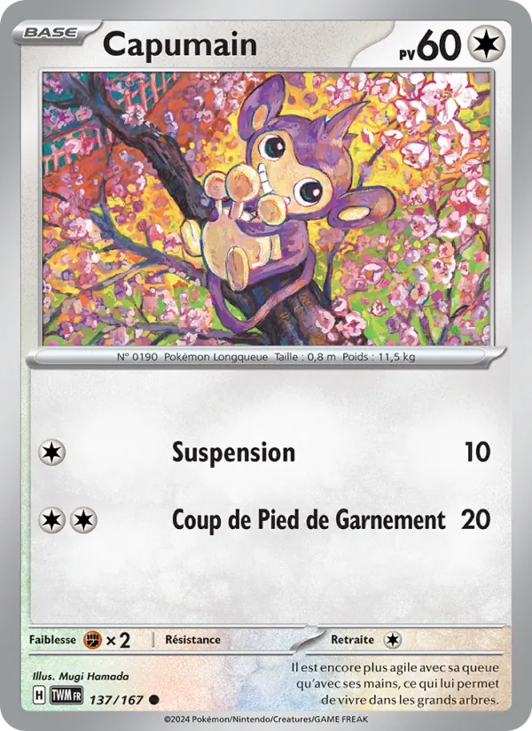 Carte Pokémon Capumain de l'extension Mascarade Crépusculaire