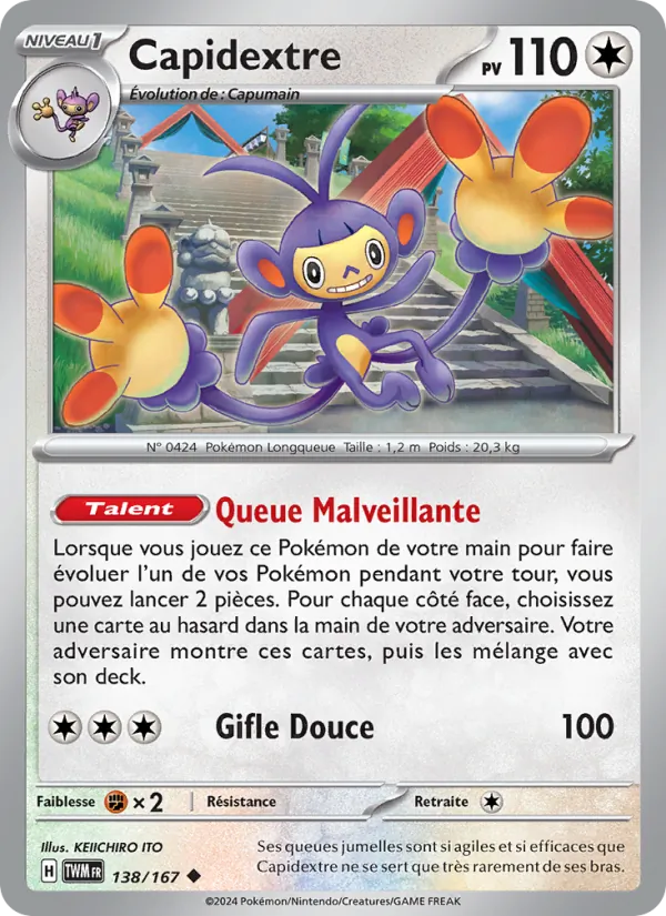 Carte Pokémon Capidextre de l'extension Mascarade Crépusculaire