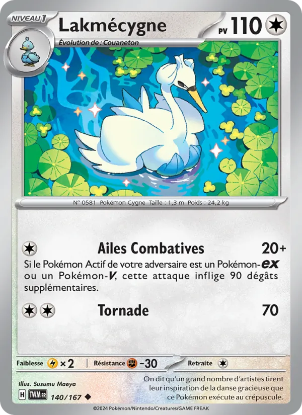 Carte Pokémon Lakmécygne de l'extension Mascarade Crépusculaire