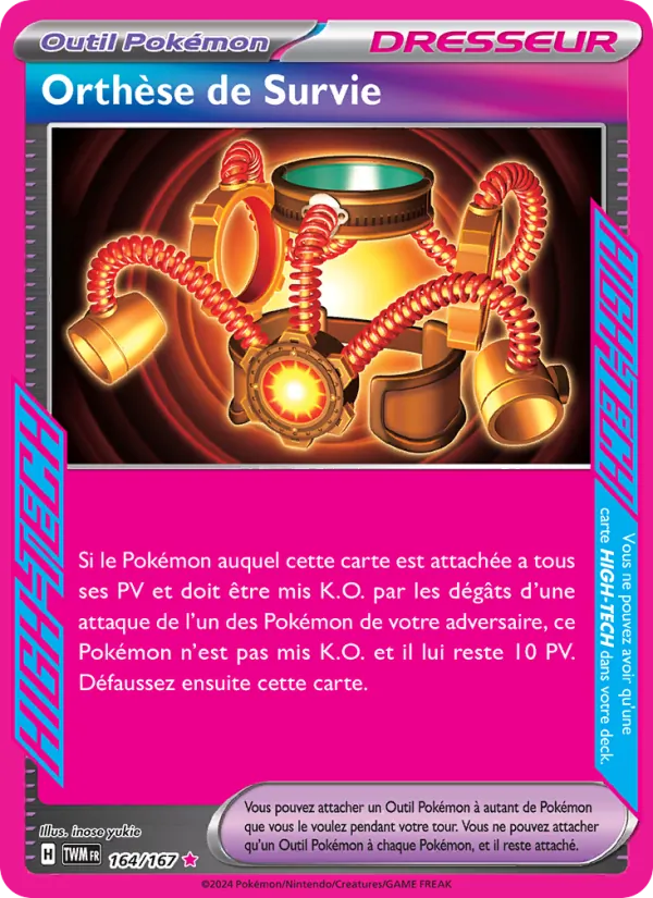 Carte Pokémon Orthèse de Survie de l'extension Mascarade Crépusculaire