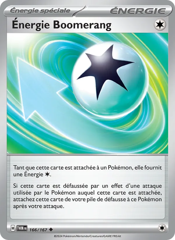 Carte Pokémon Énergie Boomerang de l'extension Mascarade Crépusculaire