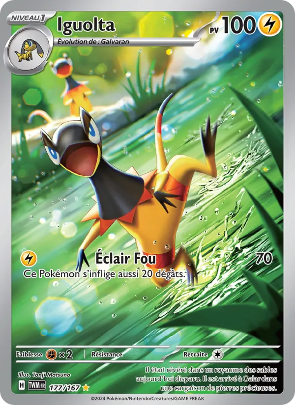 Carte Pokémon Iguolta de l'extension Mascarade Crépusculaire