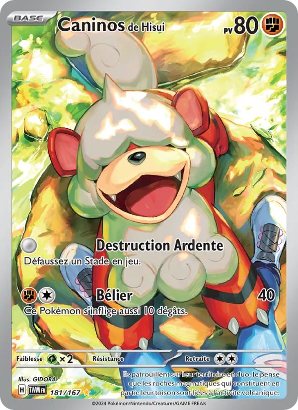 Carte Pokémon Caninos de Hisui de l'extension Mascarade Crépusculaire