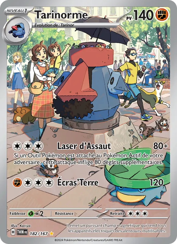 Carte Pokémon Tarinorme de l'extension Mascarade Crépusculaire