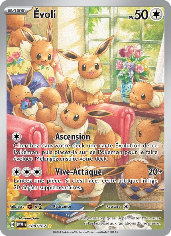 Carte Pokémon Évoli de l'extension Mascarade Crépusculaire