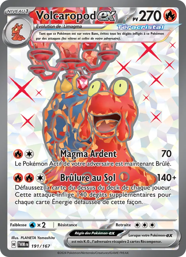 Carte Pokémon Volcaropod-ex de l'extension Mascarade Crépusculaire