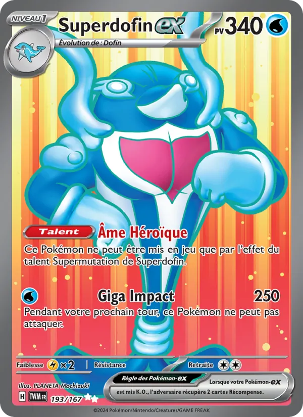 Carte Pokémon Superdofin-ex de l'extension Mascarade Crépusculaire