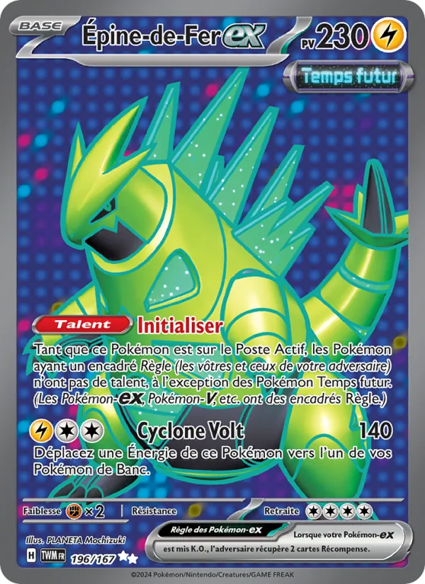 Carte Pokémon Épine-de-Fer-ex de l'extension Mascarade Crépusculaire