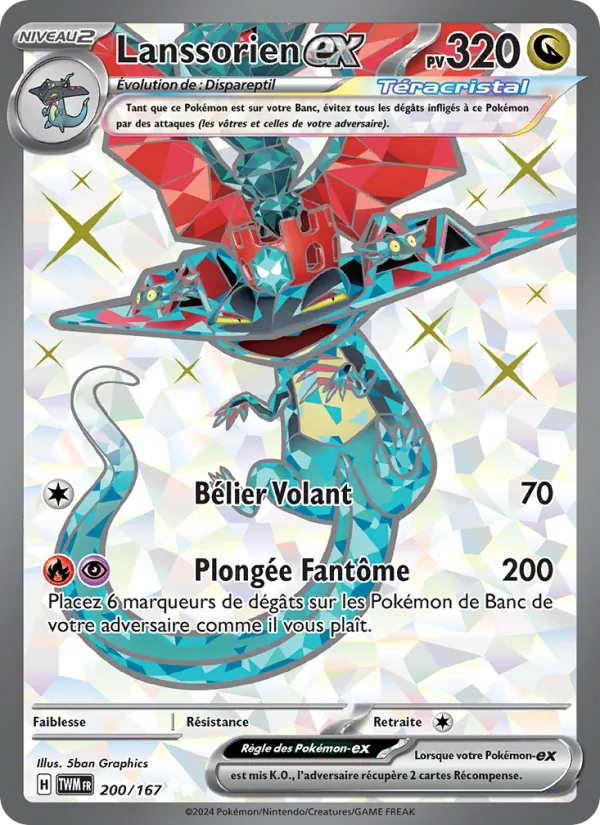 Carte Pokémon Lanssorien-ex de l'extension Mascarade Crépusculaire