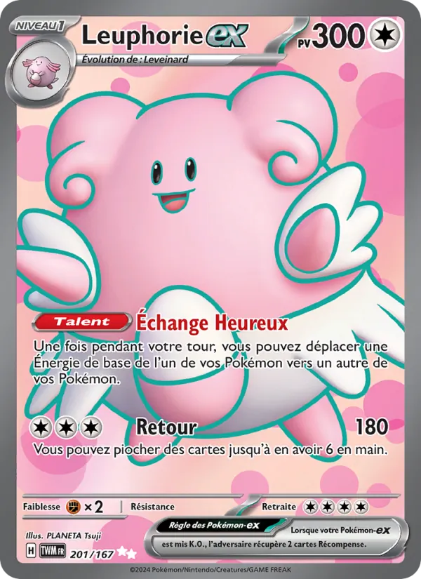 Carte Pokémon Leuphorie-ex de l'extension Mascarade Crépusculaire