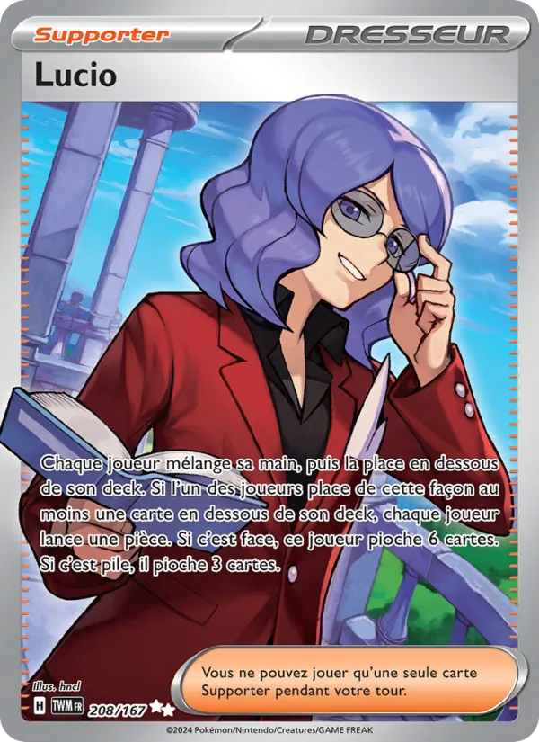 Carte Pokémon Lucio de l'extension Mascarade Crépusculaire