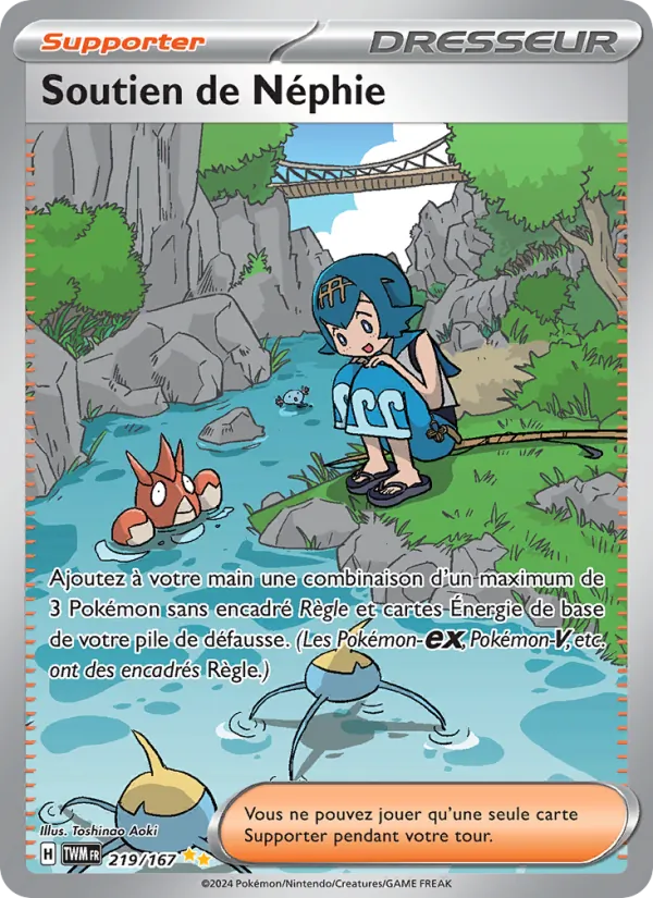 Carte Pokémon Soutien de Néphie de l'extension Mascarade Crépusculaire