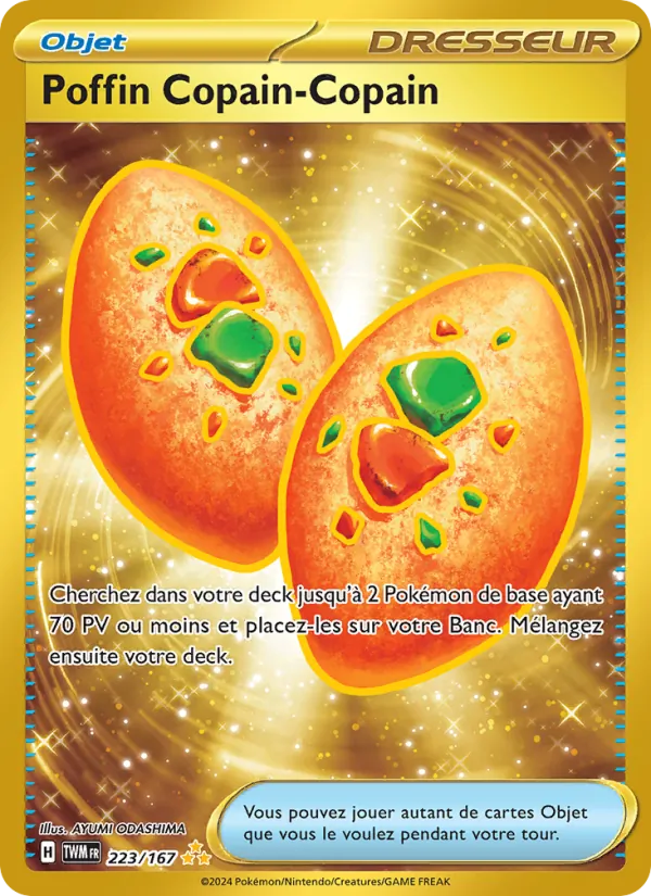 Carte Pokémon Poffin Copain-Copain de l'extension Mascarade Crépusculaire
