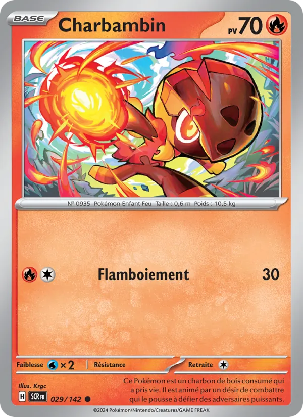 Carte Pokémon Charbambin de l'extension Couronne Stellaire