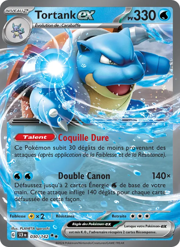 Carte Pokémon Tortank-ex de l'extension Couronne Stellaire