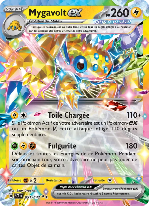 Carte Pokémon Mygavolt-ex de l'extension Couronne Stellaire