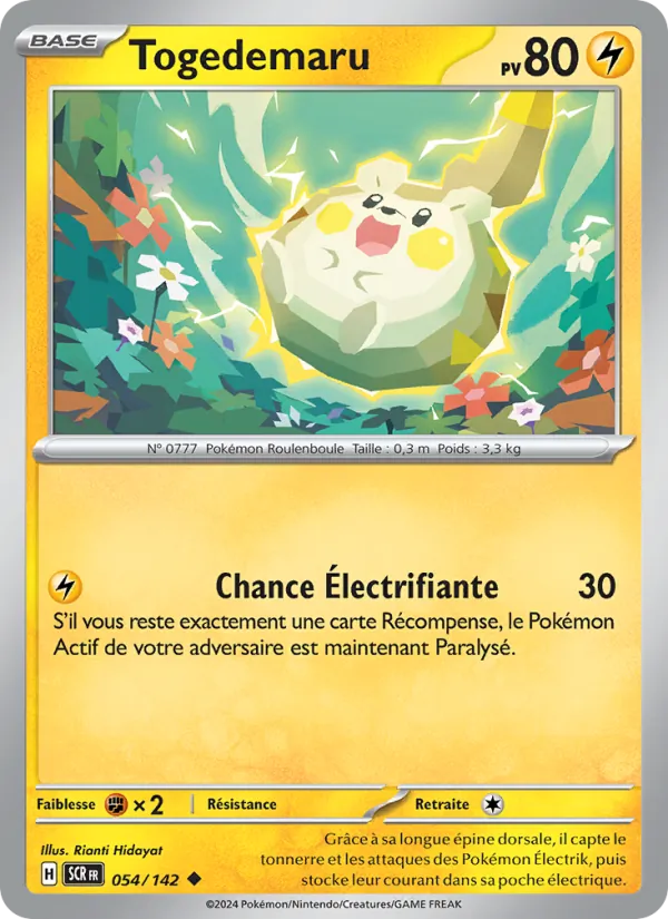 Carte Pokémon Togedemaru de l'extension Couronne Stellaire