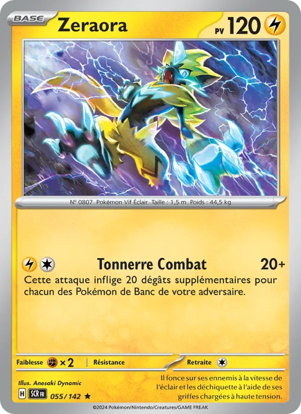Carte Pokémon Zeraora de l'extension Couronne Stellaire