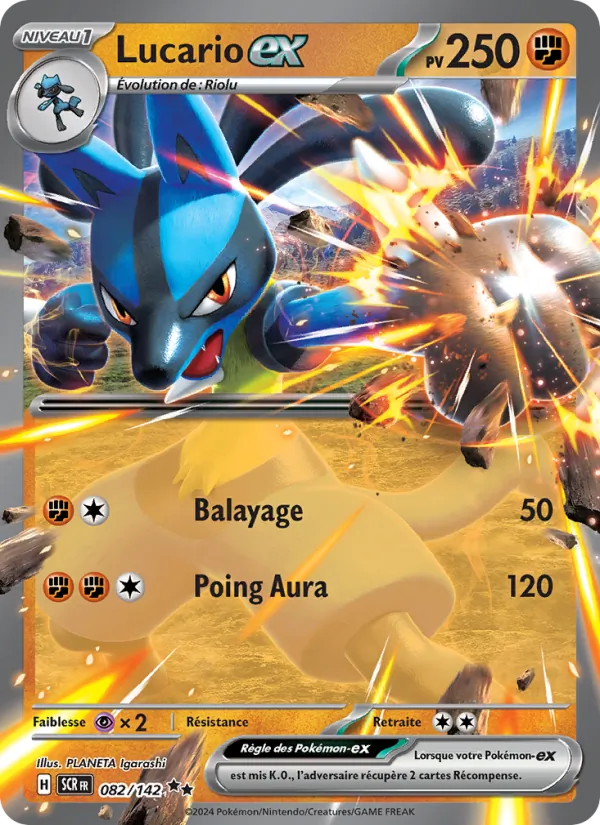 Carte Pokémon Lucario-ex de l'extension Couronne Stellaire