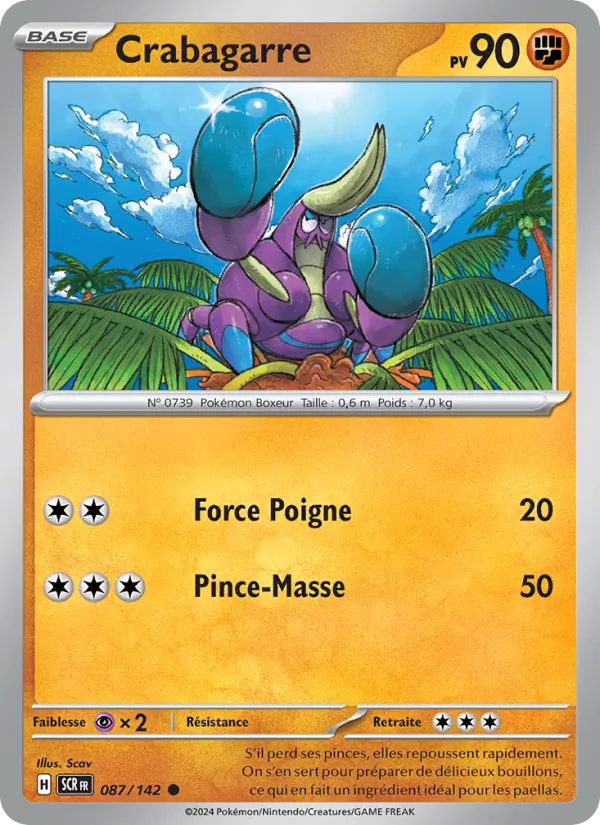 Carte Pokémon Crabagarre de l'extension Couronne Stellaire