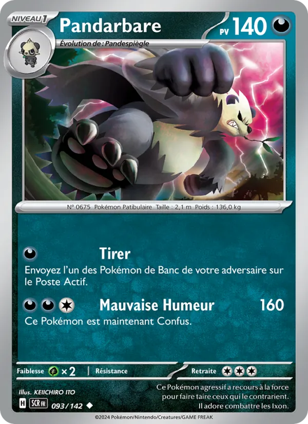 Carte Pokémon Pandarbare de l'extension Couronne Stellaire