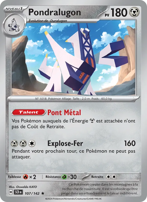Carte Pokémon Pondralugon de l'extension Couronne Stellaire
