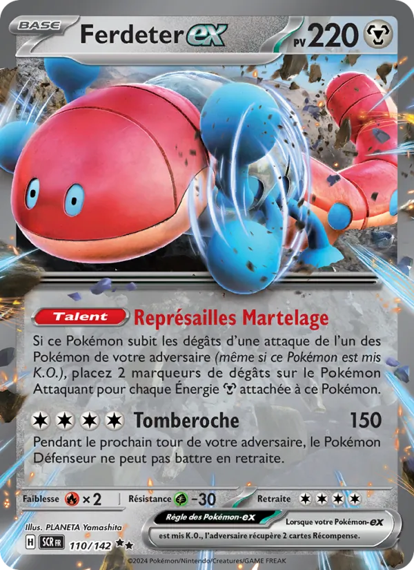 Carte Pokémon Ferdeter-ex de l'extension Couronne Stellaire