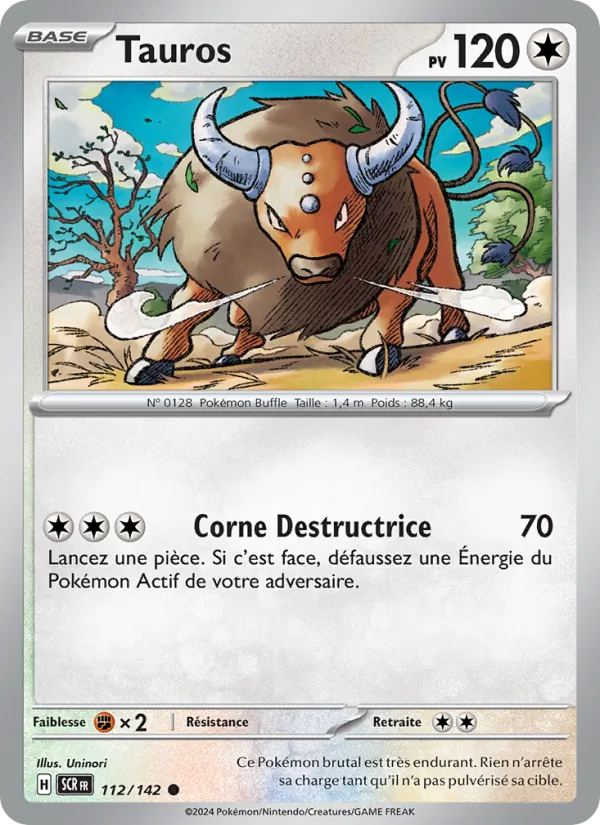 Carte Pokémon Tauros de l'extension Couronne Stellaire
