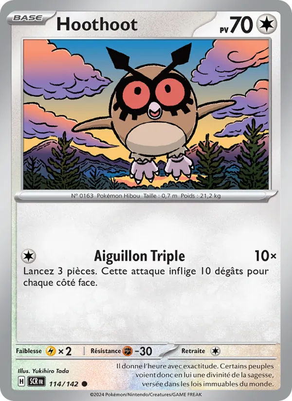 Carte Pokémon Hoothoot de l'extension Couronne Stellaire