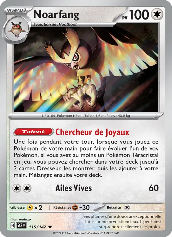 Carte Pokémon Noarfang de l'extension Couronne Stellaire