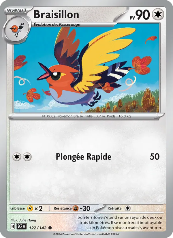 Carte Pokémon Braisillon de l'extension Couronne Stellaire
