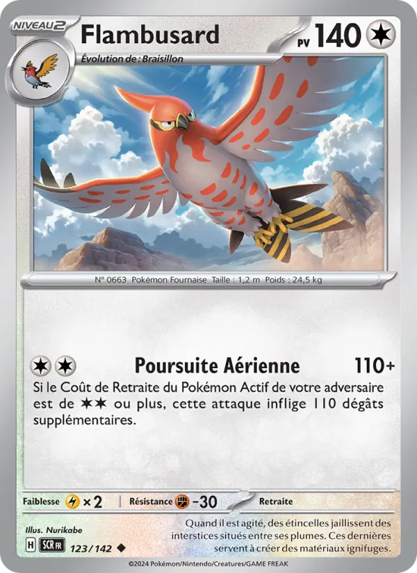 Carte Pokémon Flambusard de l'extension Couronne Stellaire