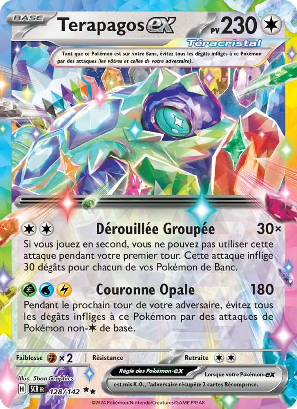 Carte Pokémon Terapagos-ex de l'extension Couronne Stellaire