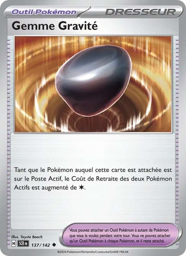 Carte Pokémon Gemme Gravité de l'extension Couronne Stellaire