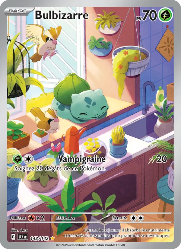 Carte Pokémon Bulbizarre de l'extension Couronne Stellaire