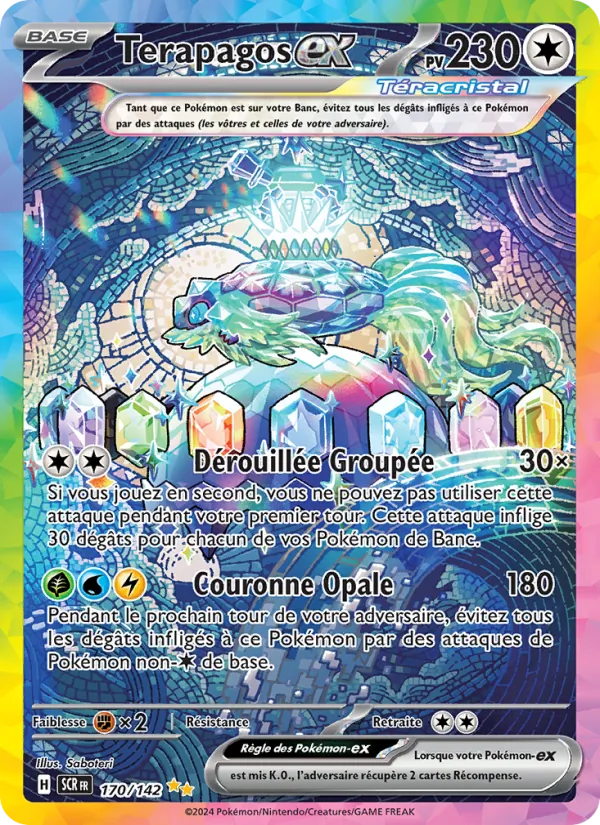 Carte Pokémon Terapagos-ex de l'extension Couronne Stellaire