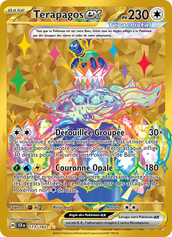 Carte Pokémon Terapagos-ex de l'extension Couronne Stellaire