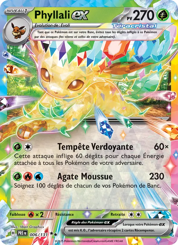 Carte Pokémon Phyllali-ex de l'extension Évolutions Prismatiques