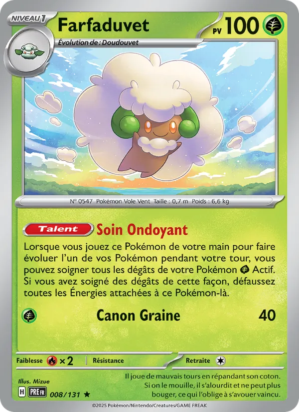Carte Pokémon Farfaduvet de l'extension Évolutions Prismatiques