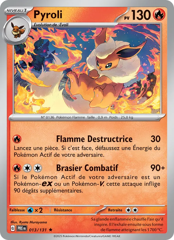 Carte Pokémon Pyroli de l'extension Évolutions Prismatiques