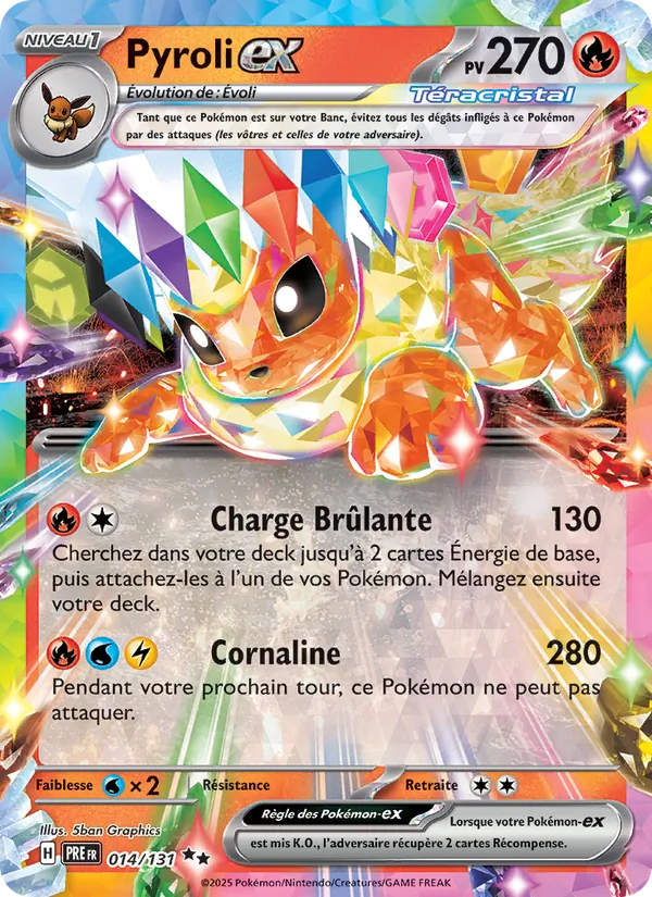 Carte Pokémon Pyroli-ex de l'extension Évolutions Prismatiques